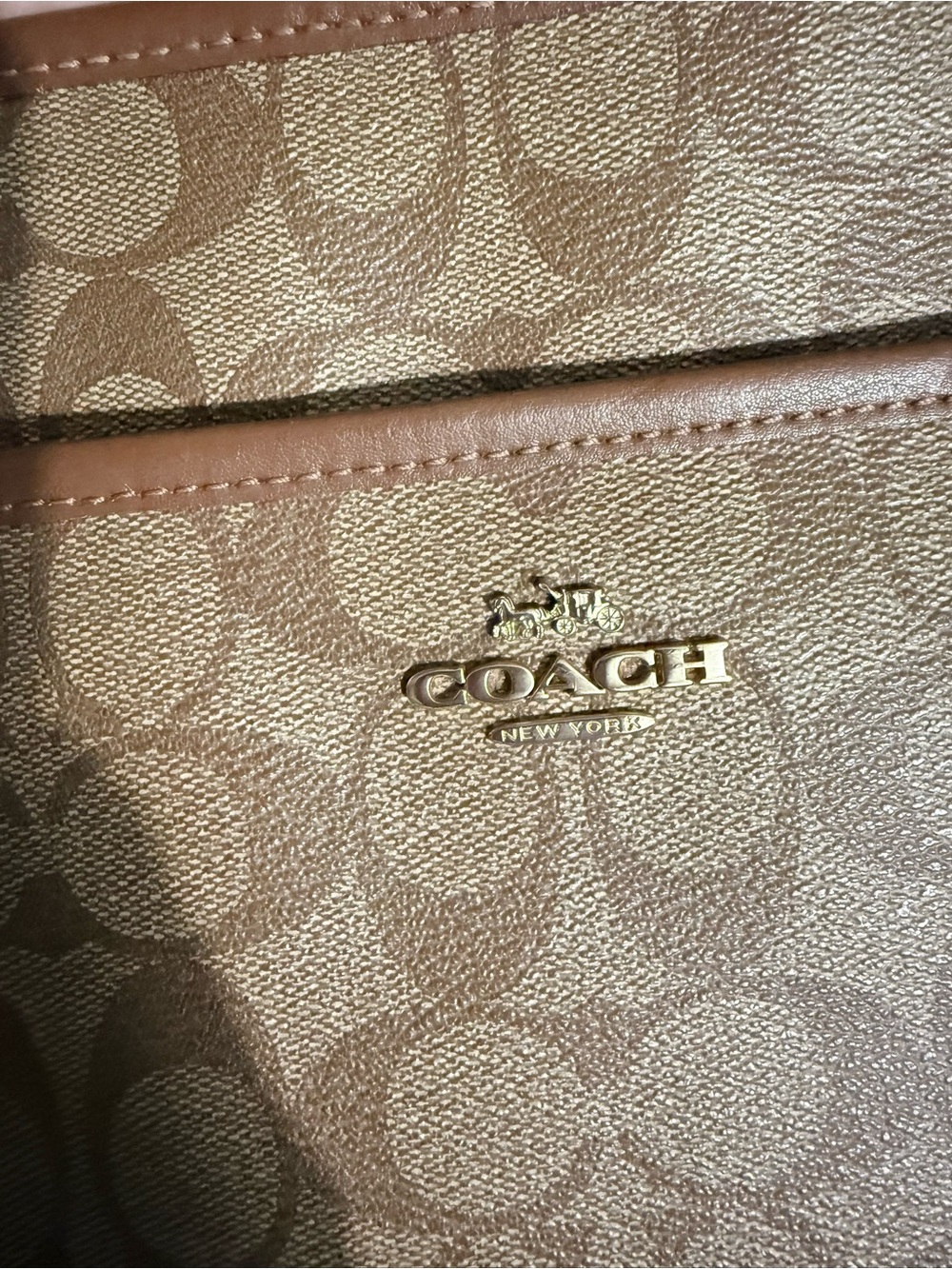 Coach Tan Signature Canvas Crossbody Bag - Picture 4 of 10
